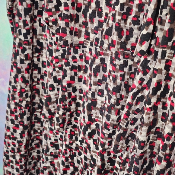 Van Heusen Black Red Grey Printed Ruffle Tank Top Blouse Size XL - Picture 8 of 8